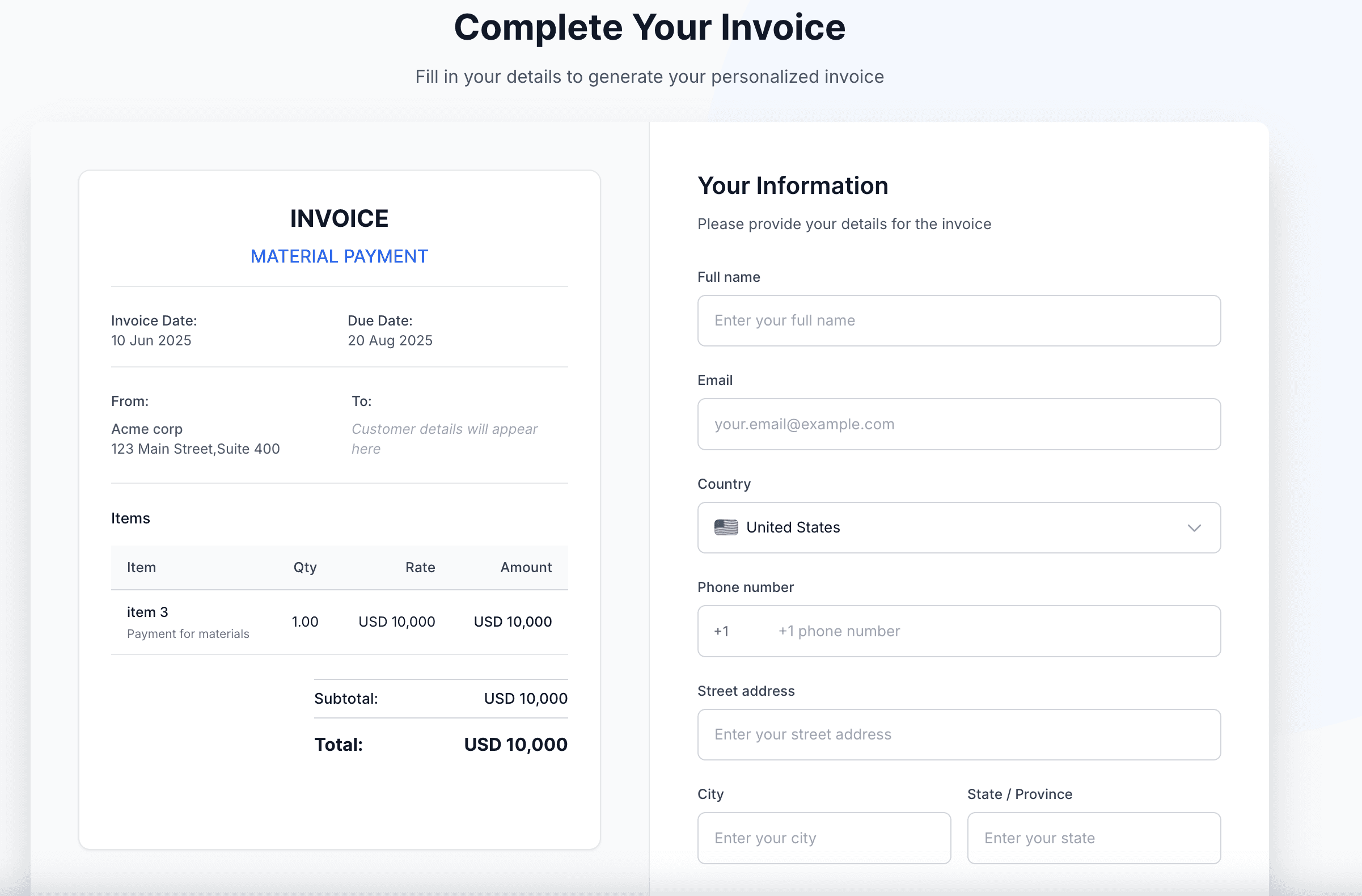 Trabalance Invoicing Dashboard